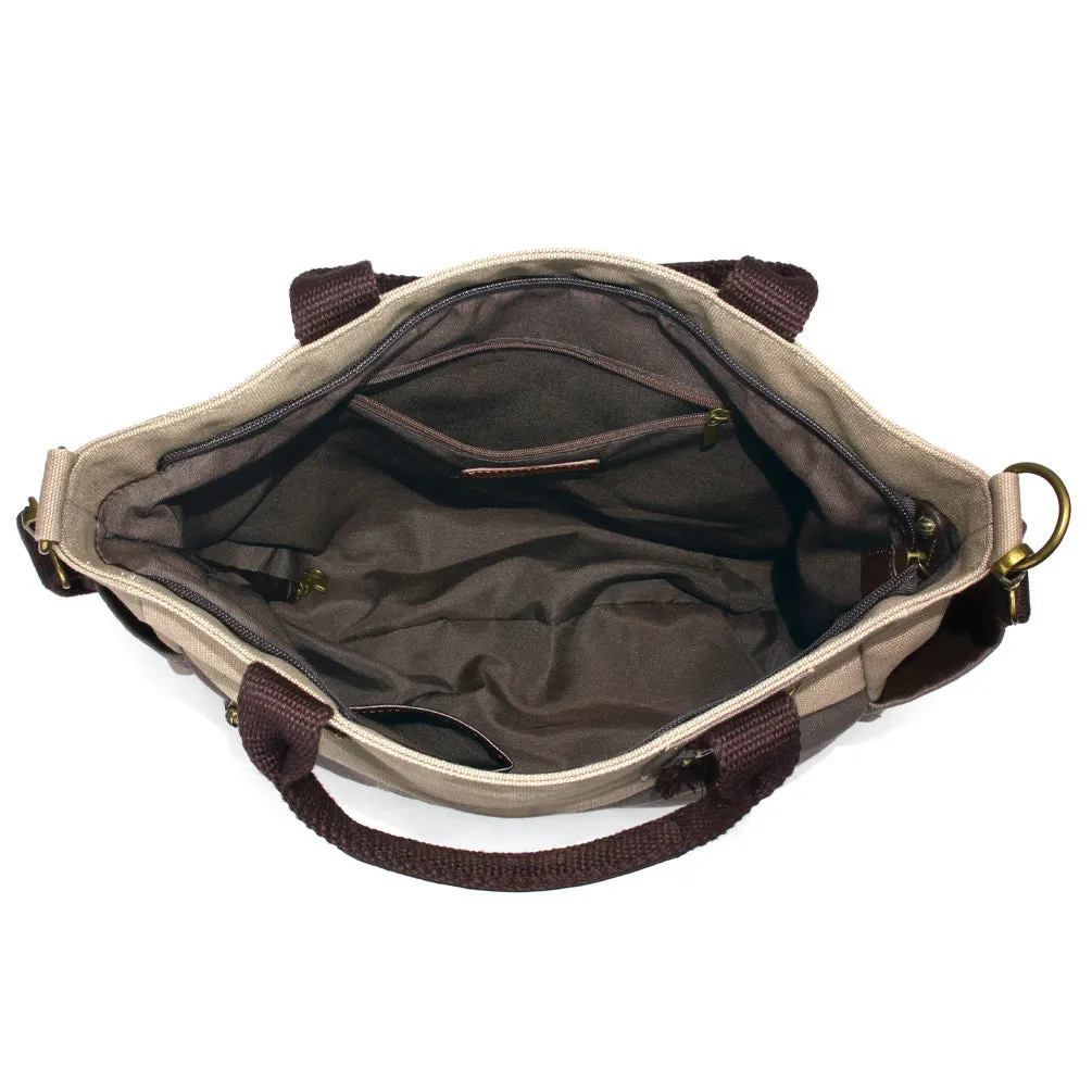 Multi Pocket Tote - Metal Charming Feather