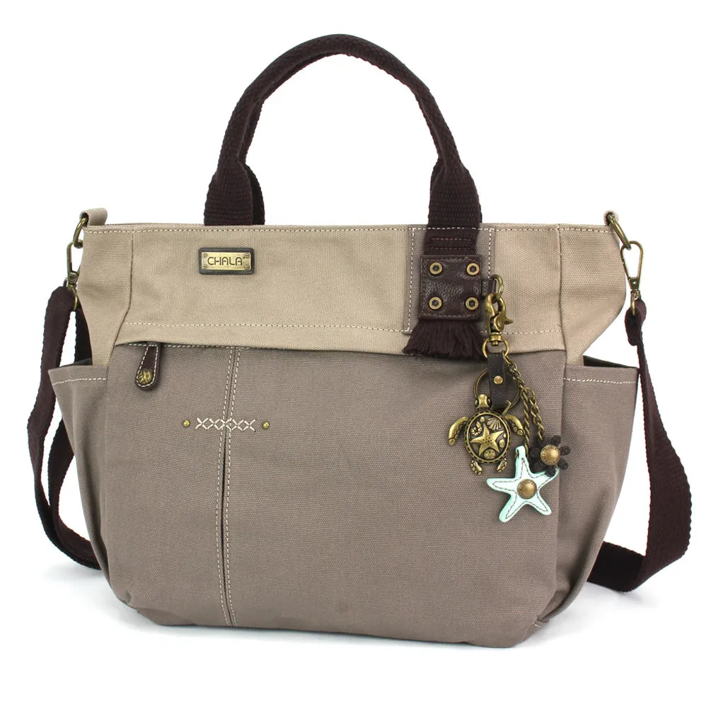 Multi Pocket Tote - Metal Charming Turtle