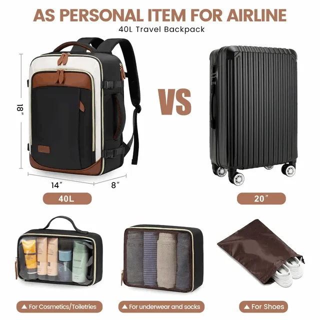 Multifunctional Travel Laptop Backpack with 3 Packing Accessories – Smart & Spacious Bag for Work & Travel