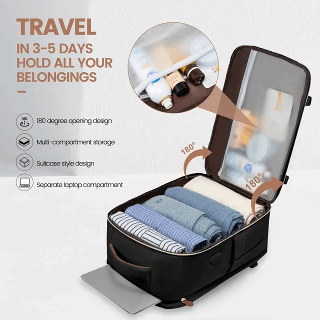 Multifunctional Travel Laptop Backpack with 3 Packing Accessories – Smart & Spacious Bag for Work & Travel