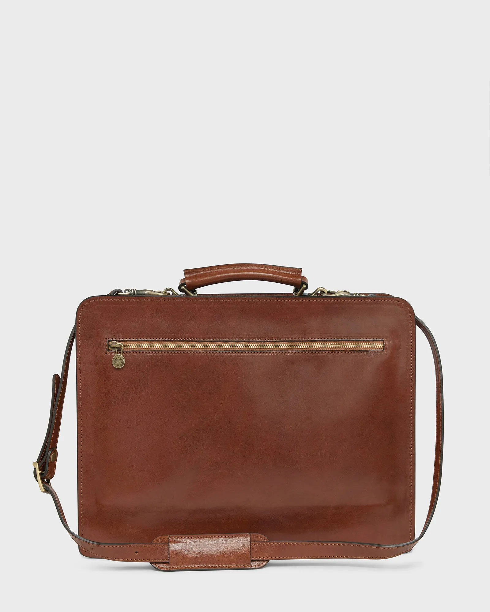 Munich Tan - Double Compartment Leather Briefcase