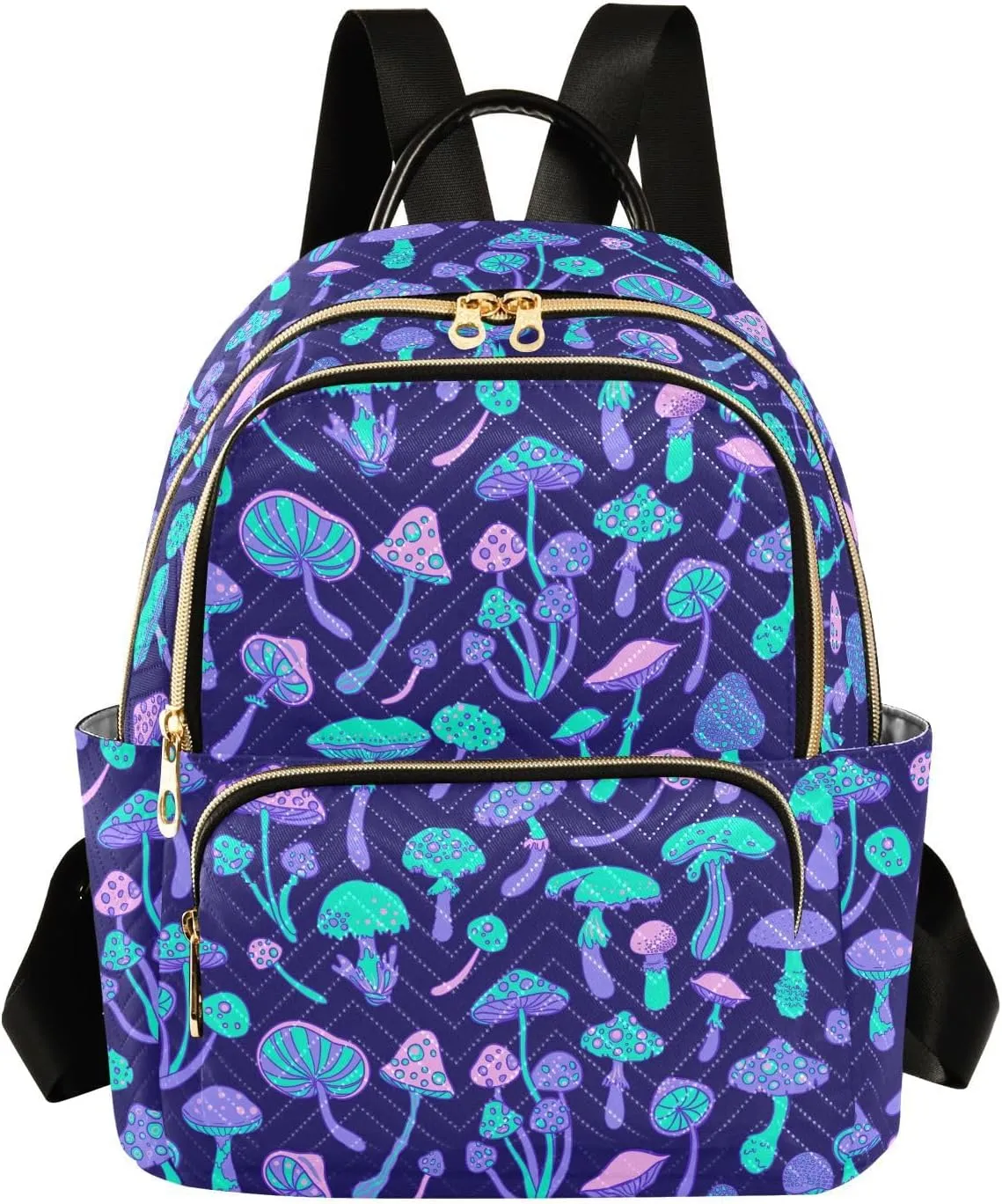 Mushroom Colorful Mini Backpack Fashion Backpack Purse for Women,Handbag Shoulder Bag Casual Daypack, Ladies Gift for College Work (M)