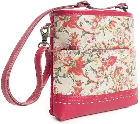 Myra Bag Western Leather Shoulder Bag for Women - Upcycled Crossbody Handbag Pink