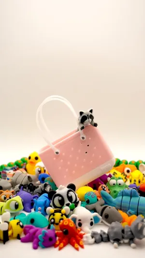 Mystery Bag with 10 Mini Articulated Animals – Small Size | Basket Stuffers | Collectible Desk Decor & Display Set