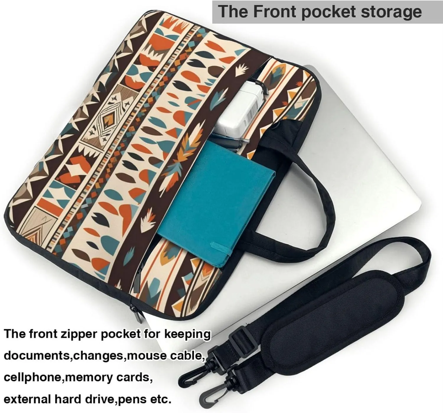 native american beliefs pattern Fashionable and ultra-thin shoulder laptop bag Shockproof soft lining