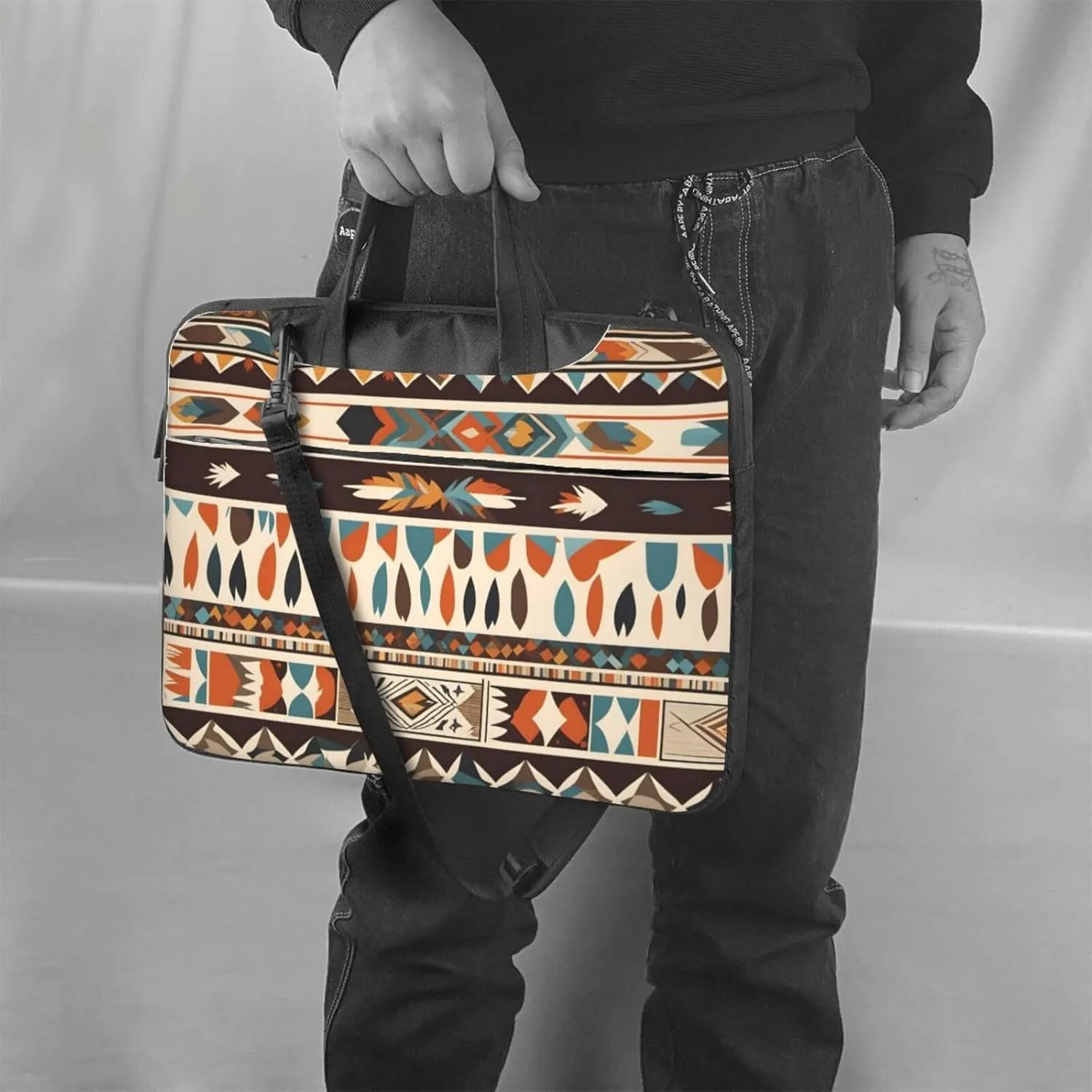 native american beliefs pattern Fashionable and ultra-thin shoulder laptop bag Shockproof soft lining