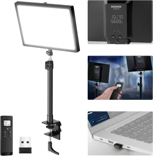NEEWER 25W 12.9" Streaming Key Light with Desk Stand/2.4G Remote/USB Transmitter, PC/Mac APP Control 2300Lx/0.5m 2900-7000K CRI98  Dimmable Edge Lit Video Panel Light for Webcam Laptop Zoom, GL25B