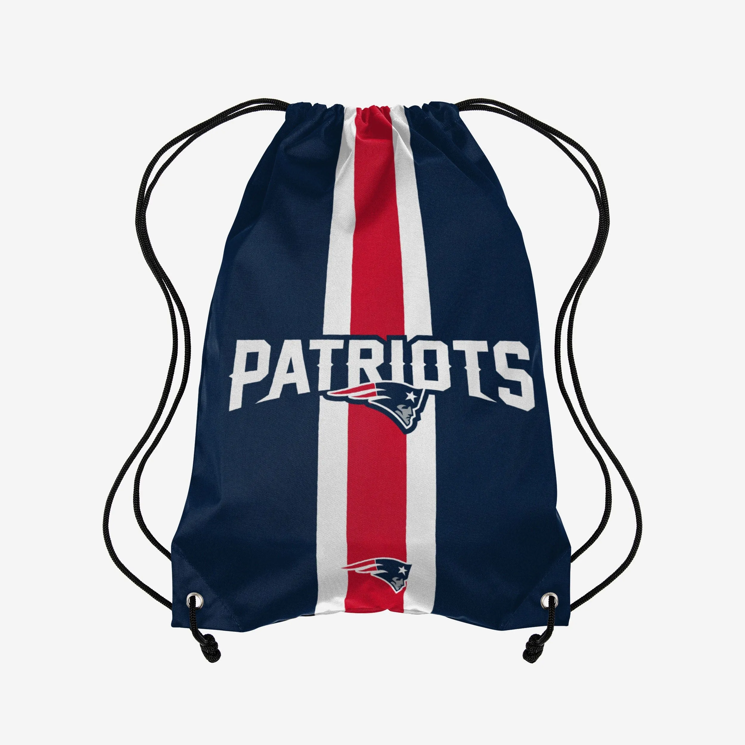 New England Patriots Team Stripe Wordmark Drawstring Backpack
