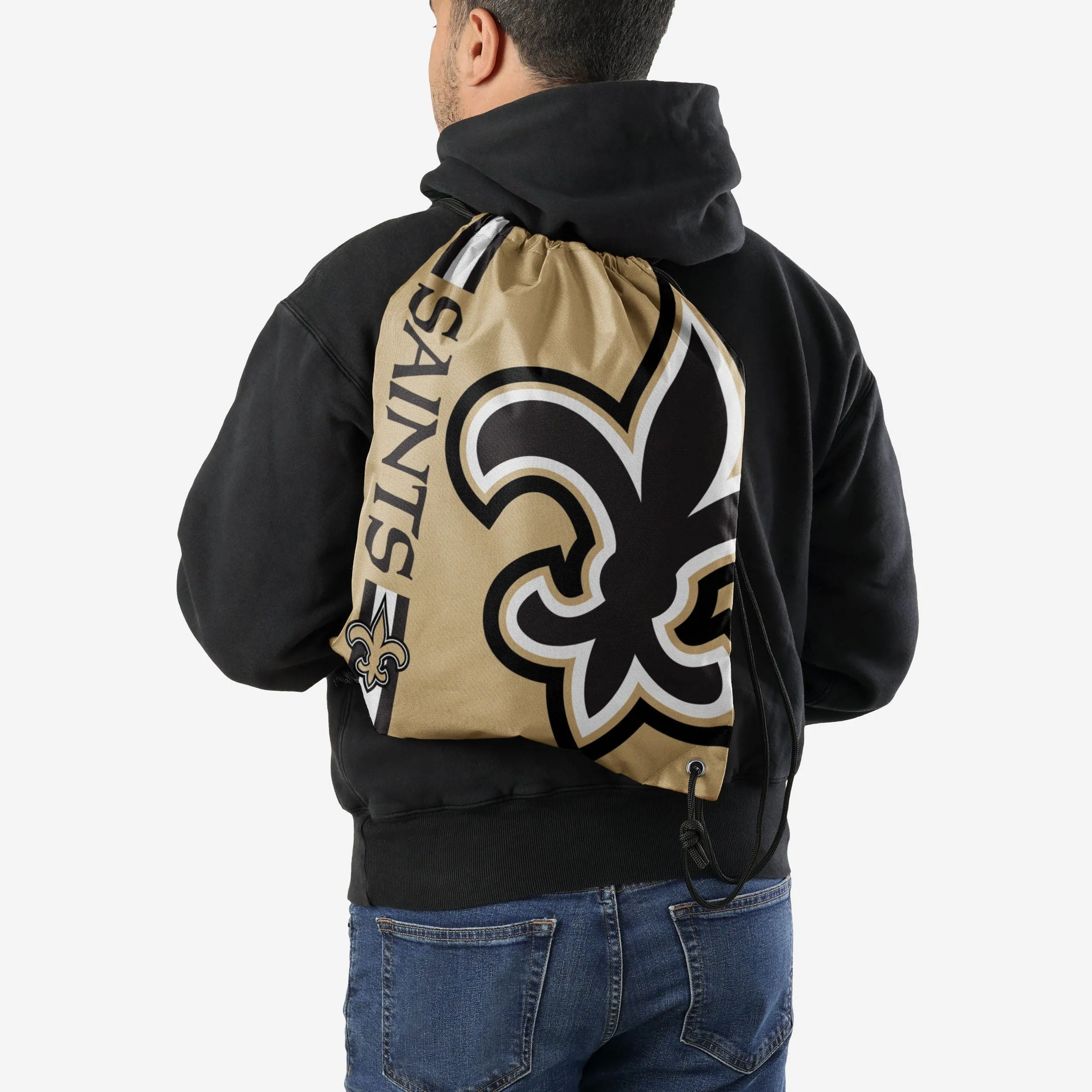 New Orleans Saints Gold Alternate Color Big Logo Drawstring Backpack