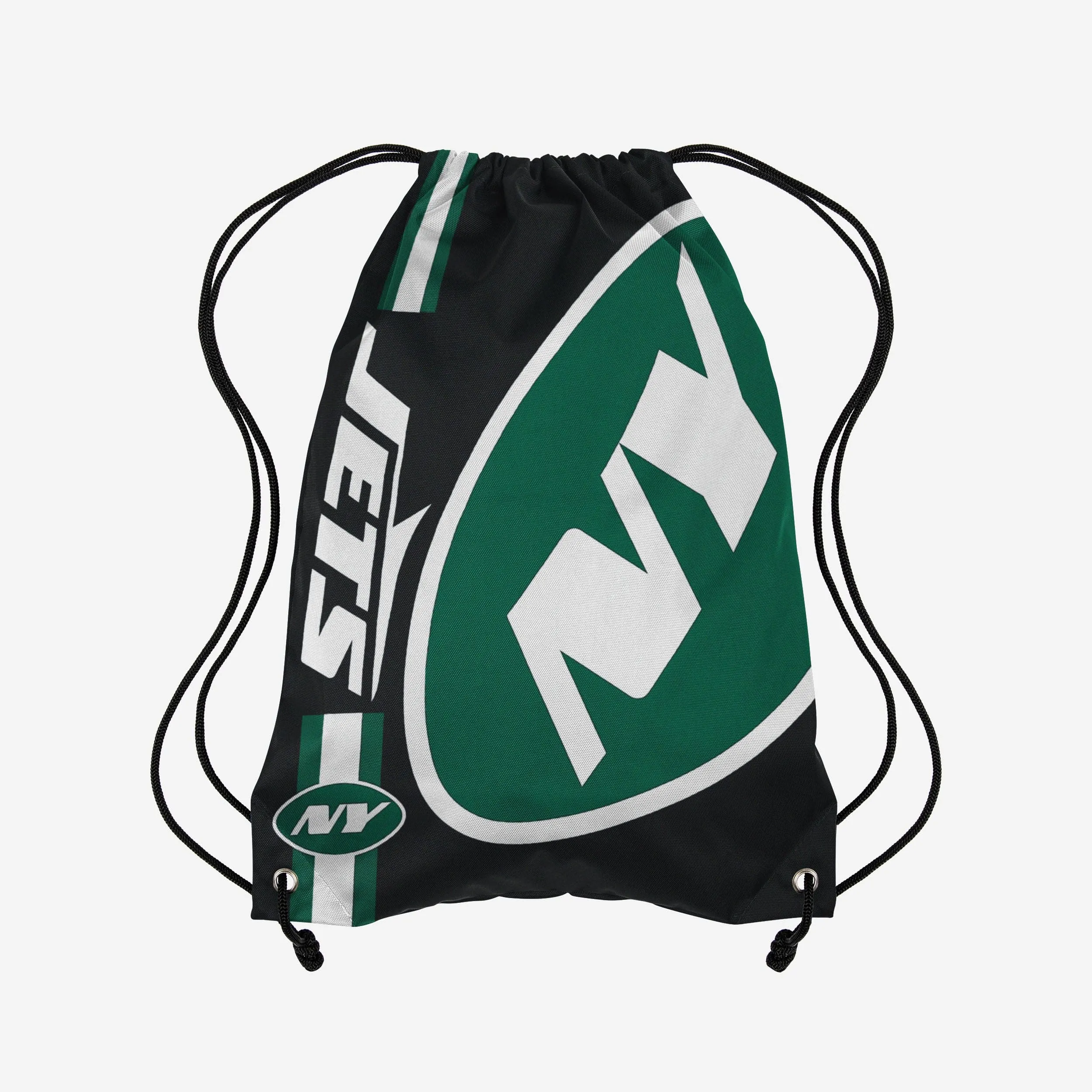 New York Jets Black Alternate Color Big Logo Drawstring Backpack