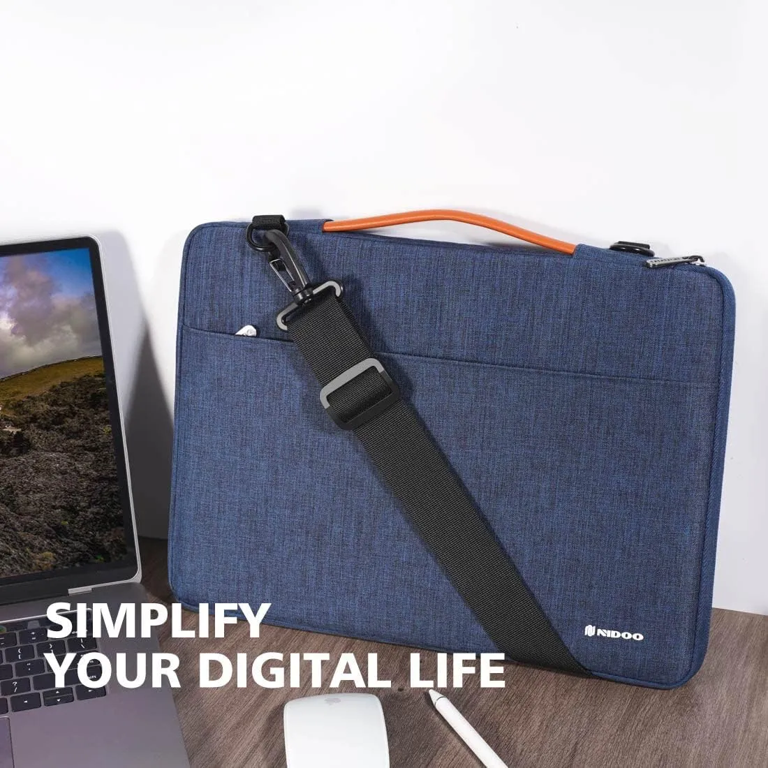 NIDOO 14 inch Laptop Sleeve Case with Handle Shoulder Bag for 15" Surface Laptop 4 3/14" Lenovo Chromebook 3 / ThinkPad T14 L14 P14s Gen 2 T495 T495s / Acer Chromebook Spin 514 / Dell Latitude 14 15