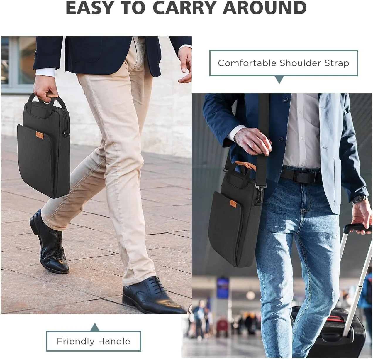 NIDOO Laptop Shoulder Bag 14 inch Laptop Sleeve for 14" MacBook Pro M3 M4 2024/13.5 inch Surface Laptop 6 5 4/ Asus ZenBook 14/14" Lenovo ThinkPad X1 Carbon Yoga/ 13.3" ThinkPad X13/Galaxy Book3 pro