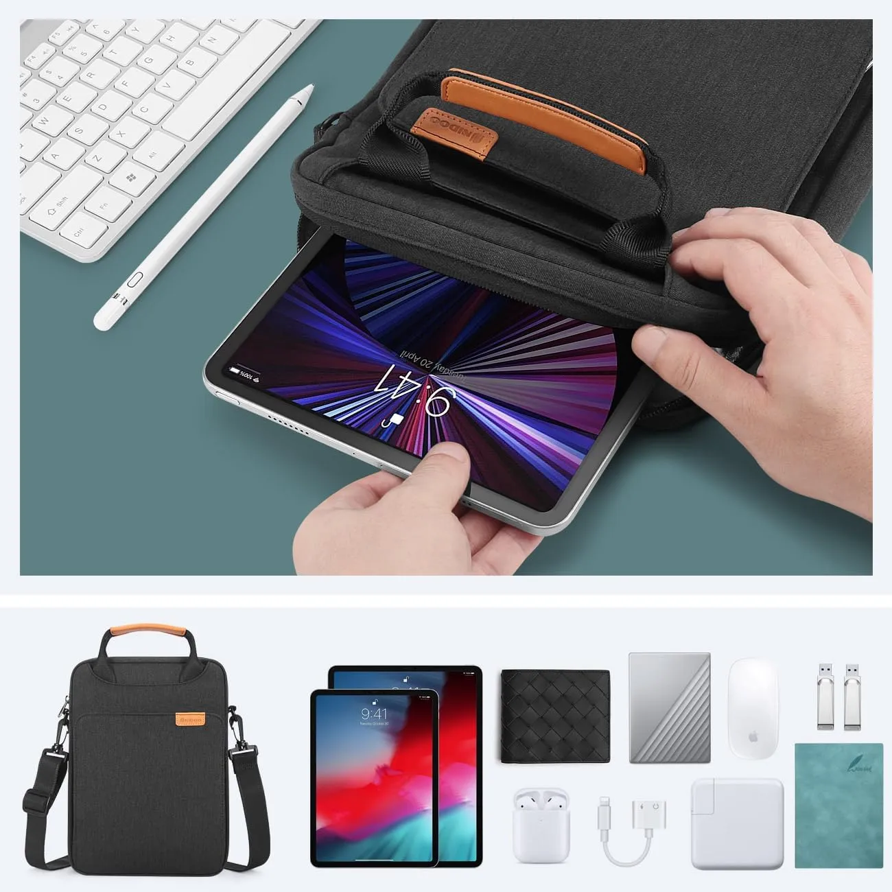 NIDOO Laptop Shoulder Bag 14 inch Laptop Sleeve for 14" MacBook Pro M3 M4 2024/13.5 inch Surface Laptop 6 5 4/ Asus ZenBook 14/14" Lenovo ThinkPad X1 Carbon Yoga/ 13.3" ThinkPad X13/Galaxy Book3 pro