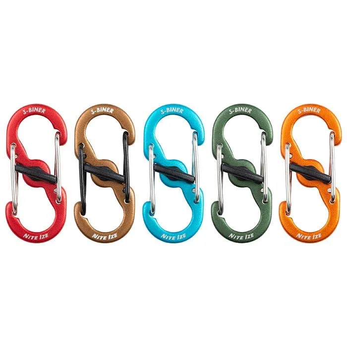 Nite Ize S-Biner MicroLock Aluminium Assorted 鋁合金8字扣帶鎖(彩色) LSBMA-A2-5R7