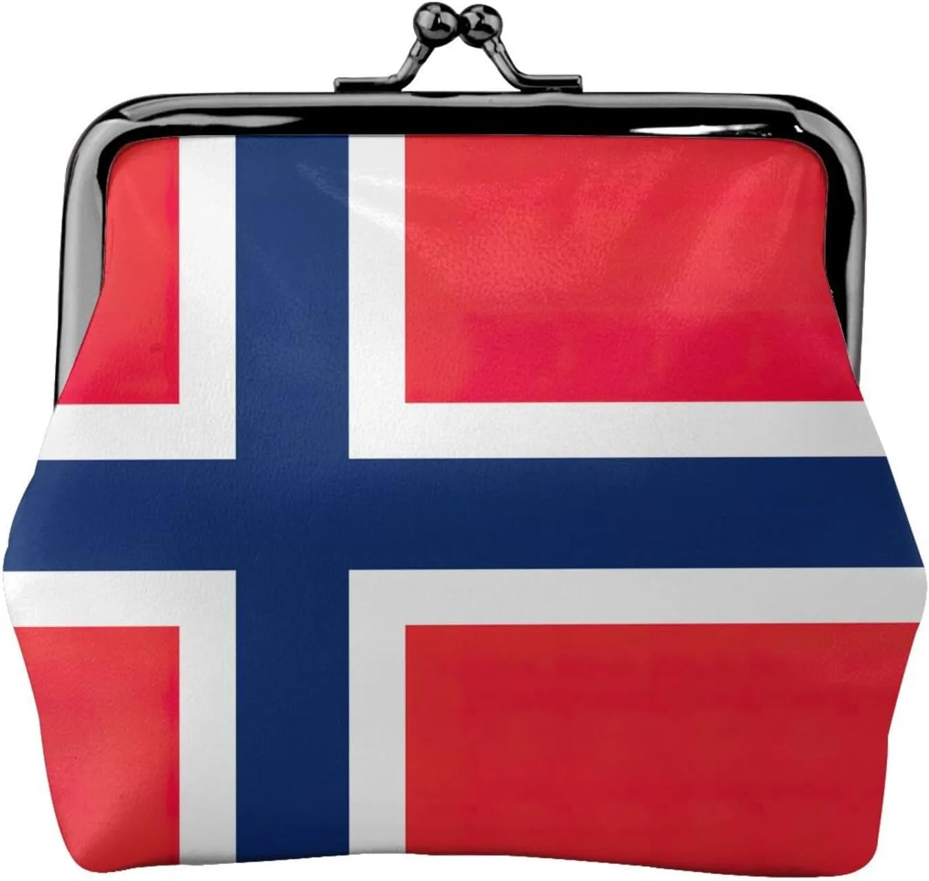 Norwegian flag print Coin Purse, Mini Change Purse for Women Small Coin Purse for Credit Card ID Key