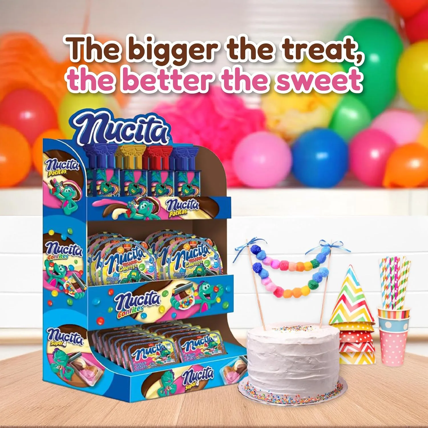 Nucita Assorted | Nucita Super 4, Nucita Patitas, and Nucita Confites | Creamy Candy for Children | Ready To Display 18.41 Oz