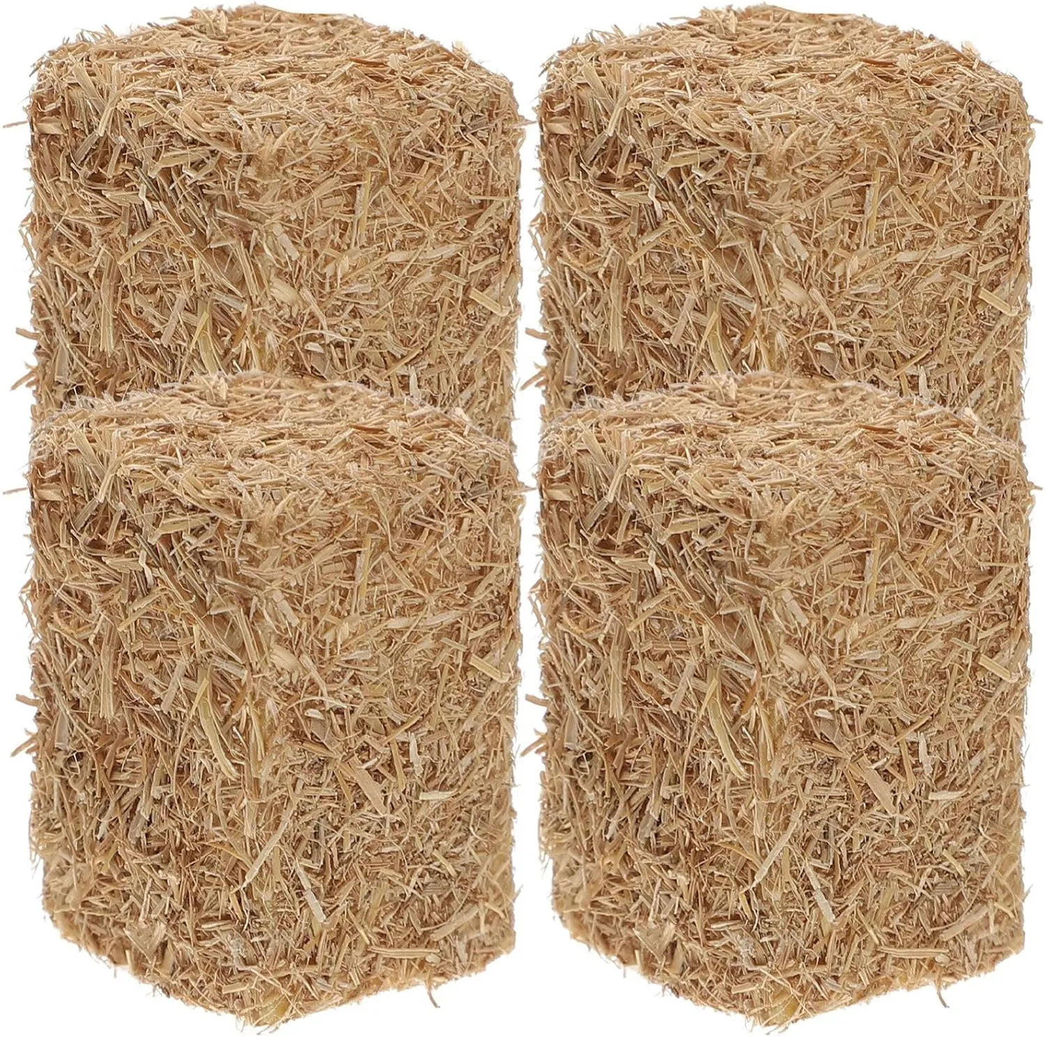 NUOBESTY Mini Hay Bales Square Miniature Haystack Decoration Micro Landscape Straw Bale Ornament Dollhouse Farm Garden Adornment 4pcs