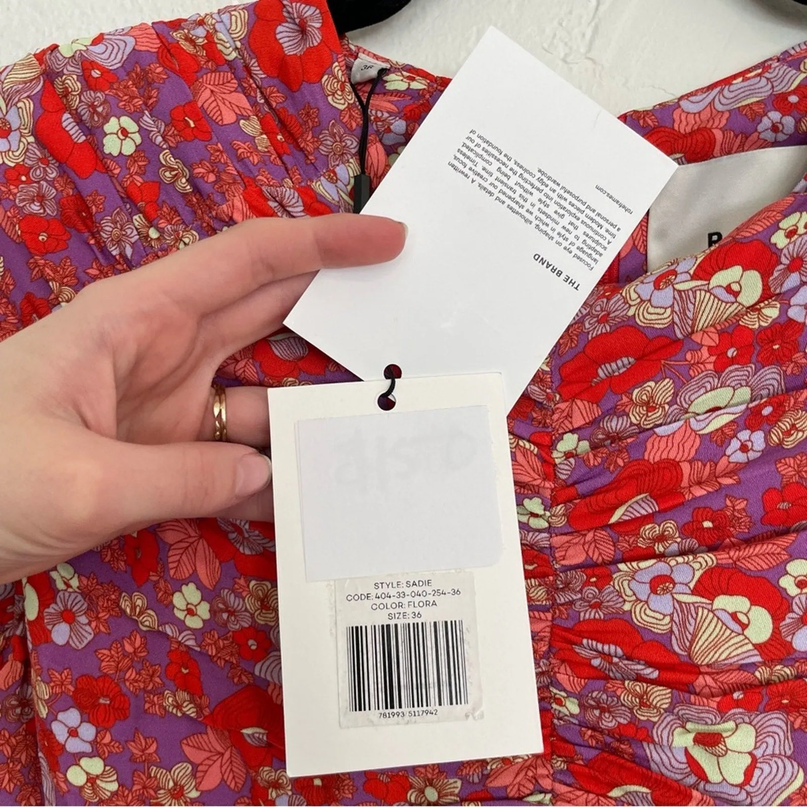 NWT RÓHE Sadie Floral Ruched Bodycon Long Sleeve Mini Dress (4)
