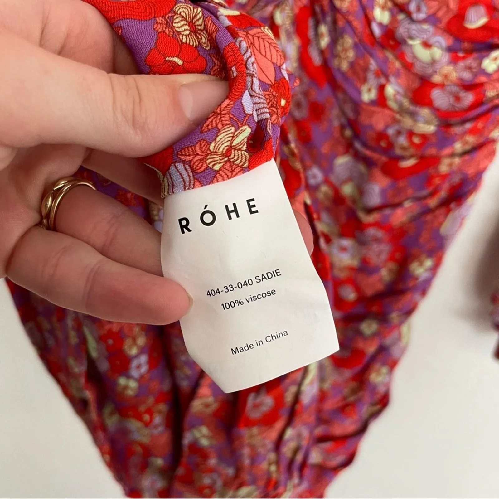 NWT RÓHE Sadie Floral Ruched Bodycon Long Sleeve Mini Dress (4)