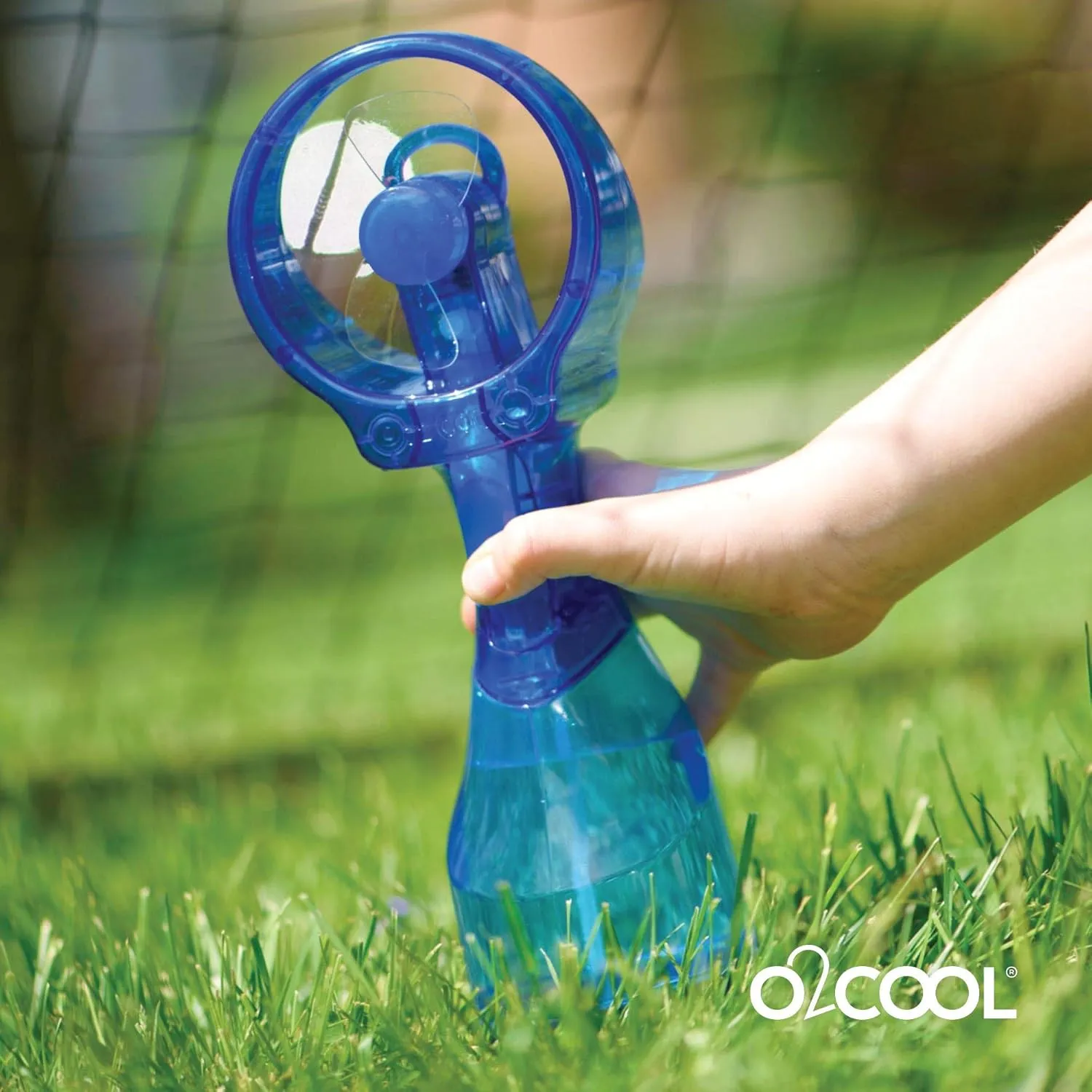 O2COOL Deluxe Handheld Battery Powered Water Misting Fan (Dark Blue)