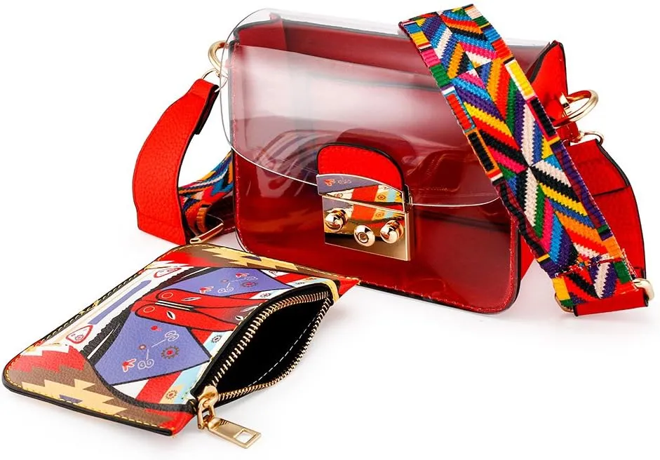 OCT17 Women Mini Transparent Plastic Crossbody Durable Summer Shoulder Bag Purse