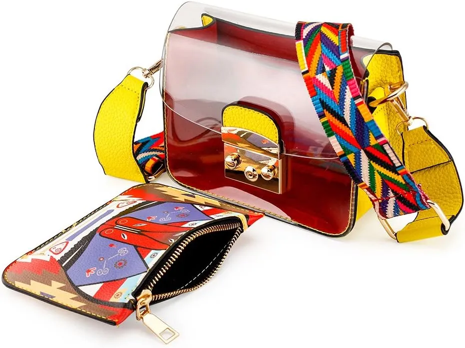 OCT17 Women Mini Transparent Plastic Crossbody Durable Summer Shoulder Bag Purse