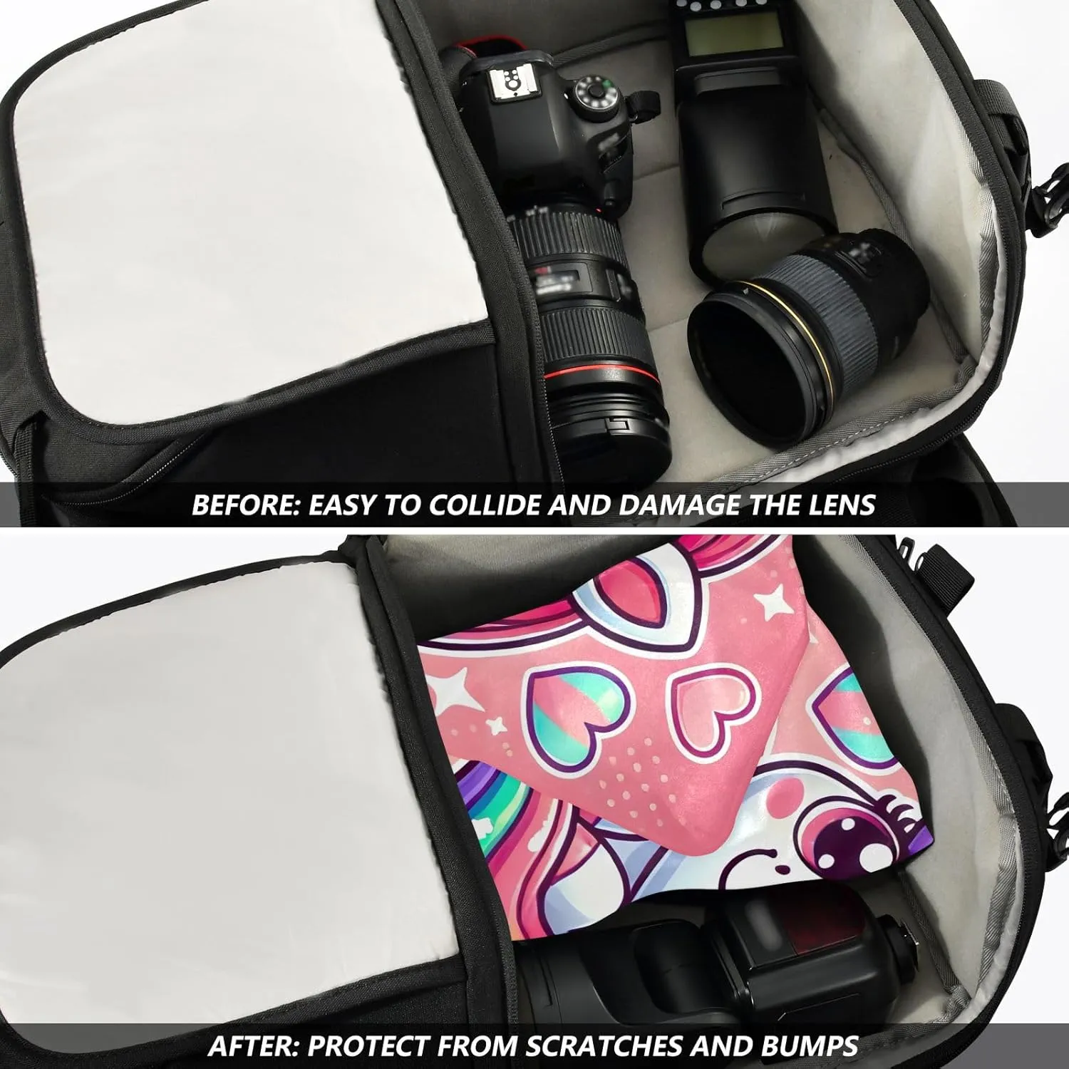 ODAWA Magic Cloth Cosmetic 21.7 In, Cute Unicorn Pink Self-adhesive Cloth Protective Camera Wrapper, Lightweight Cloths Wrap for Camera Lens