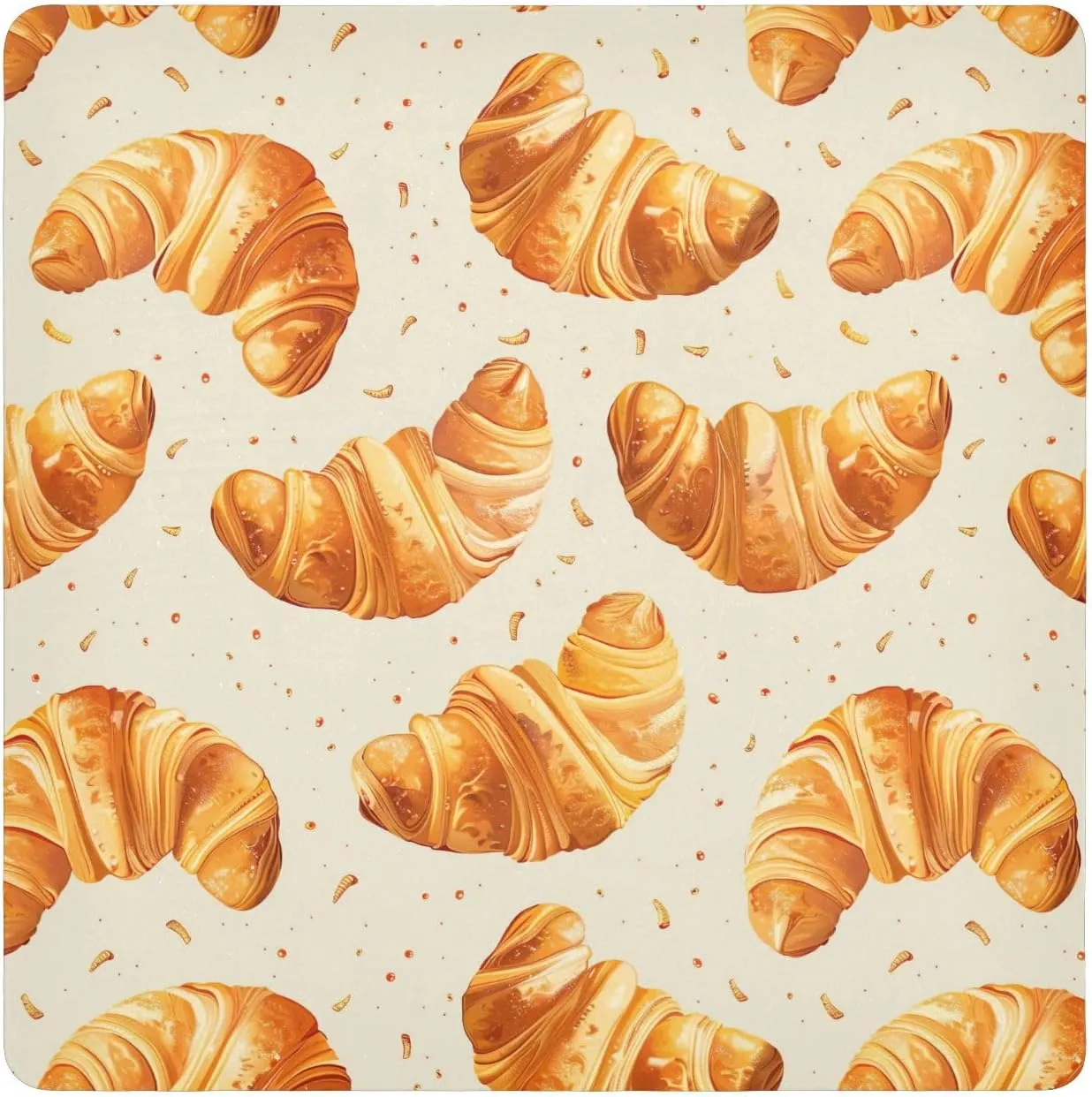 ODAWA Self Adhesive Cloth 21.7"x21.7" Beige Croissants Camera Protective Cover Wrap Protection for Camera and Lens
