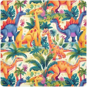 ODAWA Self-adhesive Magic Cloth Makeup Bag 17.7 In, Cute Dino Jungle Multicolor Magic Self-adhesive Storage Protective Cloth Tablet Laptop