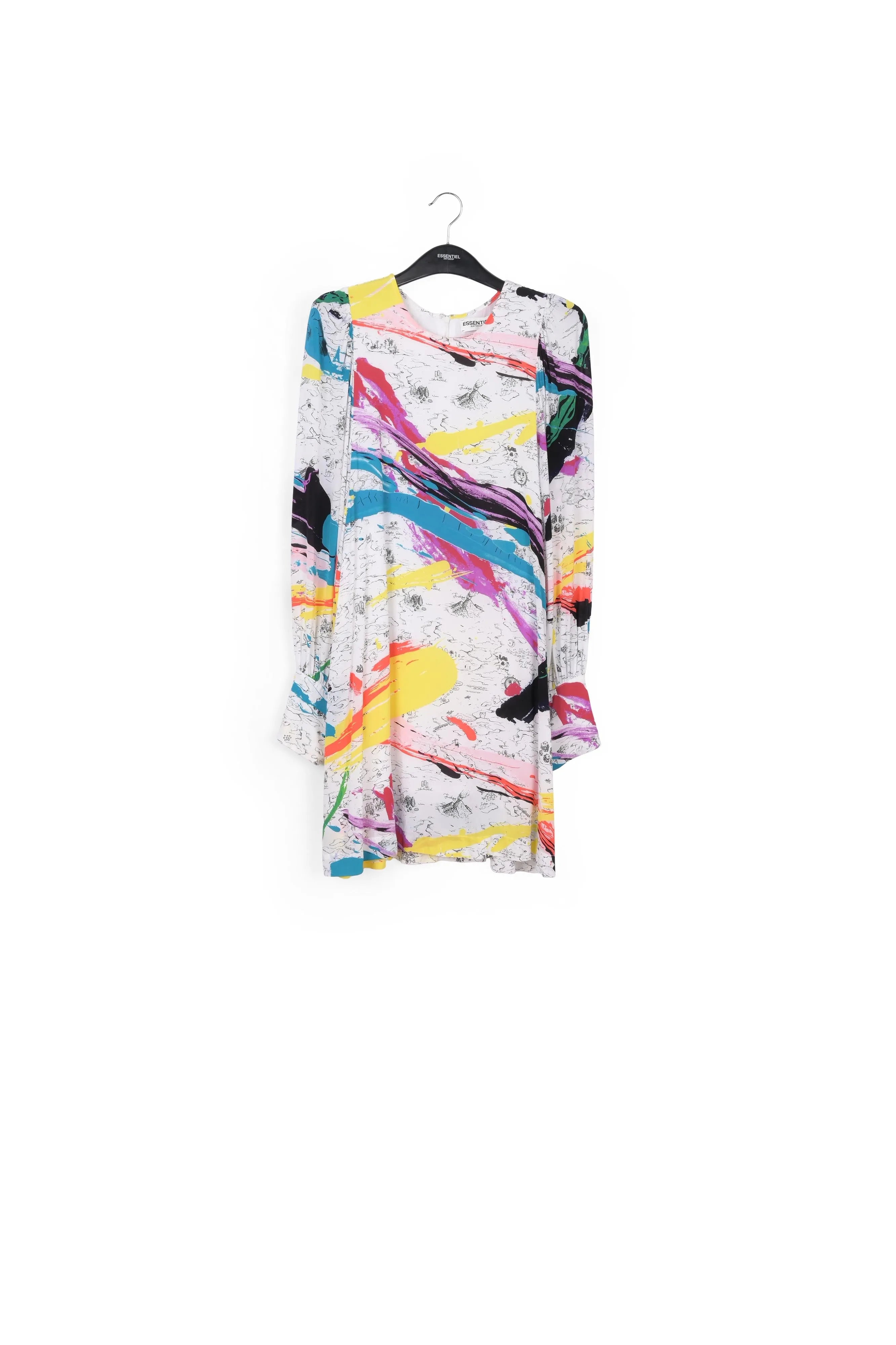 Off-white mini dress with colorful splatters