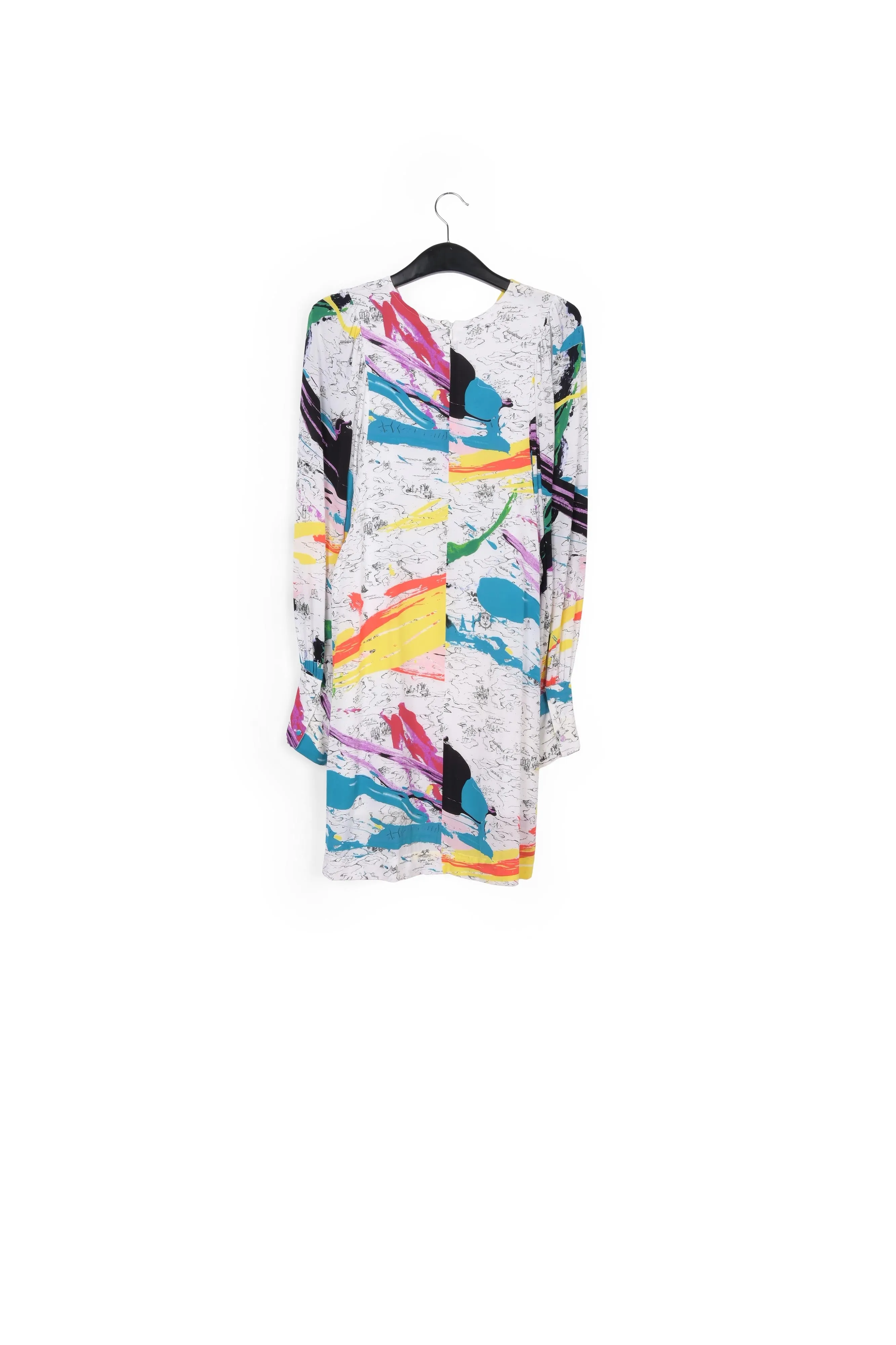 Off-white mini dress with colorful splatters