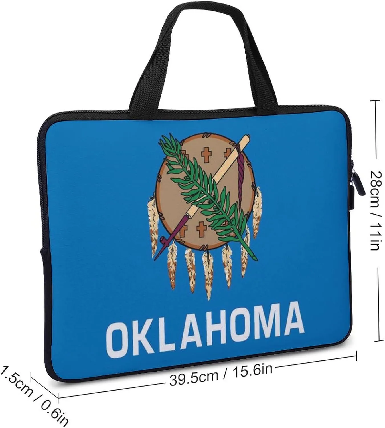 Oklahoma Flag Laptop Bag Laptop Case Sleeve Work Laptop Shoulder Bag Portable Travel Laptop Briefcase