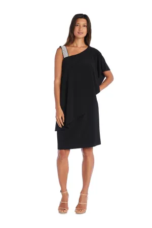 One Shoulder Rhinestone-Embellished Dress