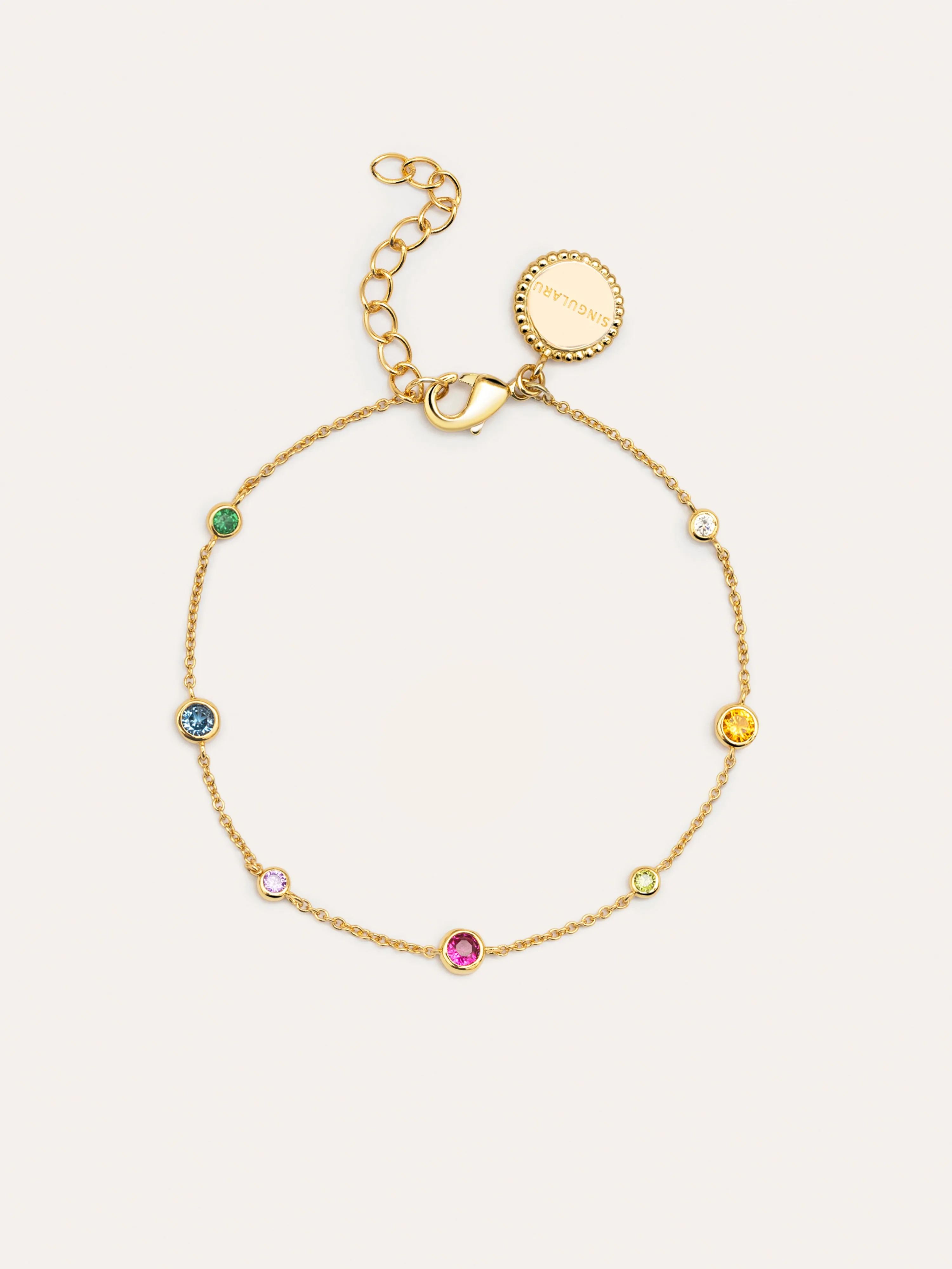 Orbit Multicolor Stainlees Steel Gold Bracelet 