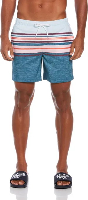 Original Penguin Men's Engineered Stripe Swim Shorts