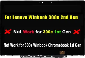 Original Screen Replacement for Lenovo Winbook 300e 2nd Gen 81M9 LCD Touch Screen Digitizer Display Assembly with Bezel Frame 11.6" HD (Not Work for Winbook 300e 1st Gen)