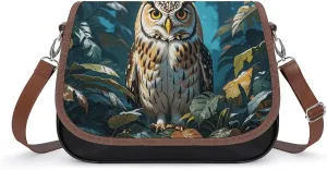 Owl Nocturnal Exotic Laptop Tote Bag Leather Computer Bags Lined Shoulder Purse Purses And Handbags Business Office Work Bag Top Handle Handbag for Women
