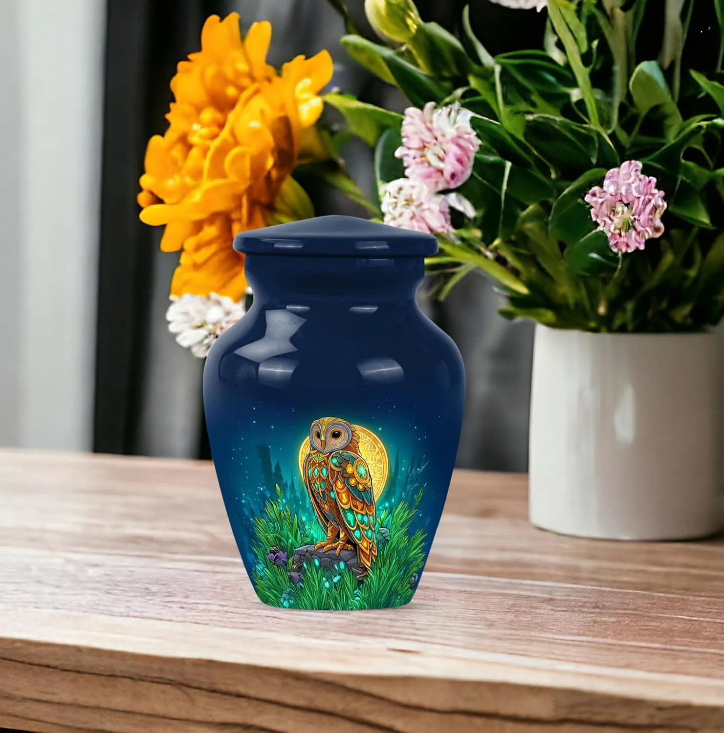Owl Small Cremation Urns for Human Ashes - Small Urn for Human Adult - Cremation Urns for Ashes - Cremation Urn for Human - 3 Inch Pack of 2