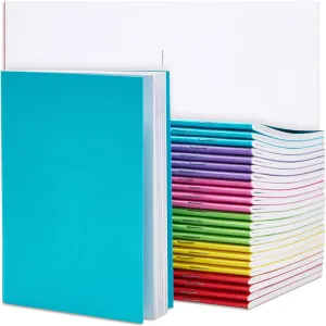 Paper Junkie 24 Pack Blank Books for Kids to Write Stories, A6 Colorful Notebooks Bulk, 4.3x5.5 in Unlined Travel Journals Scrapbooks for Students Sketching - Bulk Journals
