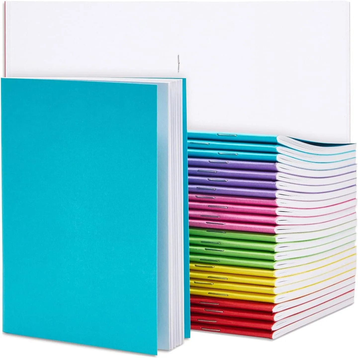 Paper Junkie 24 Pack Blank Books for Kids to Write Stories, A6 Colorful Notebooks Bulk, 4.3x5.5 in Unlined Travel Journals Scrapbooks for Students Sketching - Bulk Journals