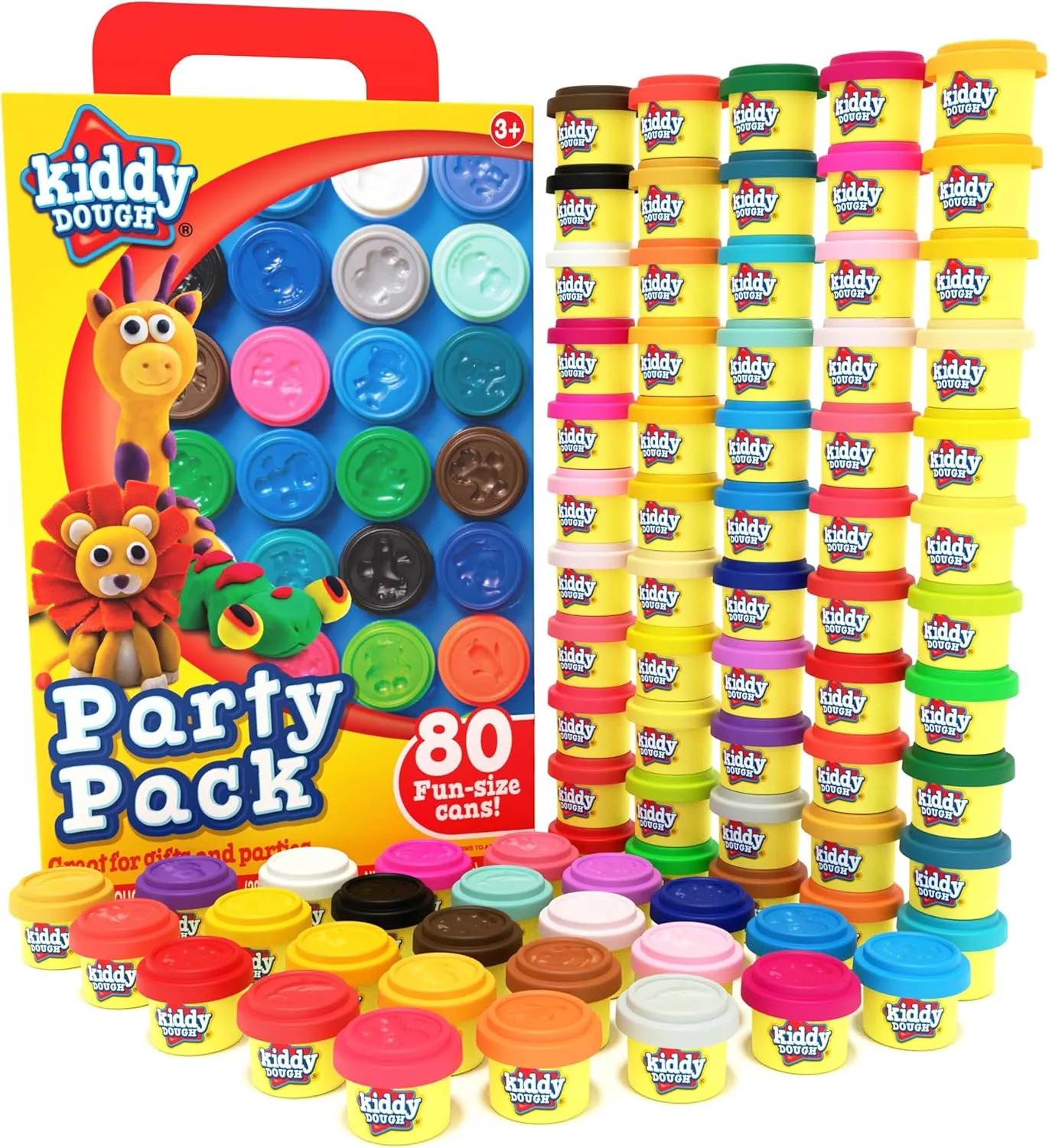Party Pack - 80 Colorful Containers of Soft, Non-Toxic Mini Play Modeling Dough for Creative Fun - Safe & Educational Halloween Party Favors for Kids