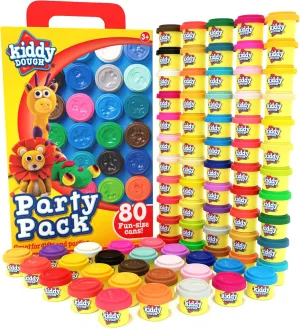 Party Pack - 80 Colorful Containers of Soft, Non-Toxic Mini Play Modeling Dough for Creative Fun - Safe & Educational Halloween Party Favors for Kids