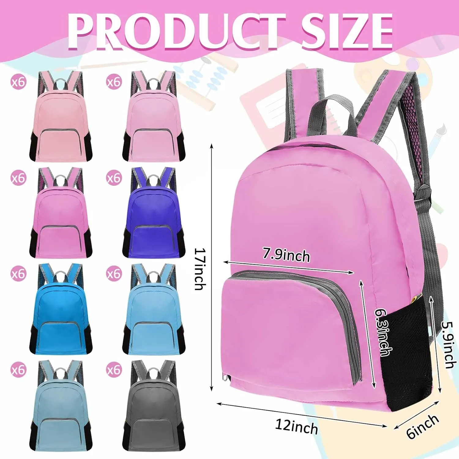 Patelai 48 Pcs 17" Backpacks Bulk for Kids Classic Colorful Bookbags for Elementary Middle High School Boys Girls (Fresh Colors)