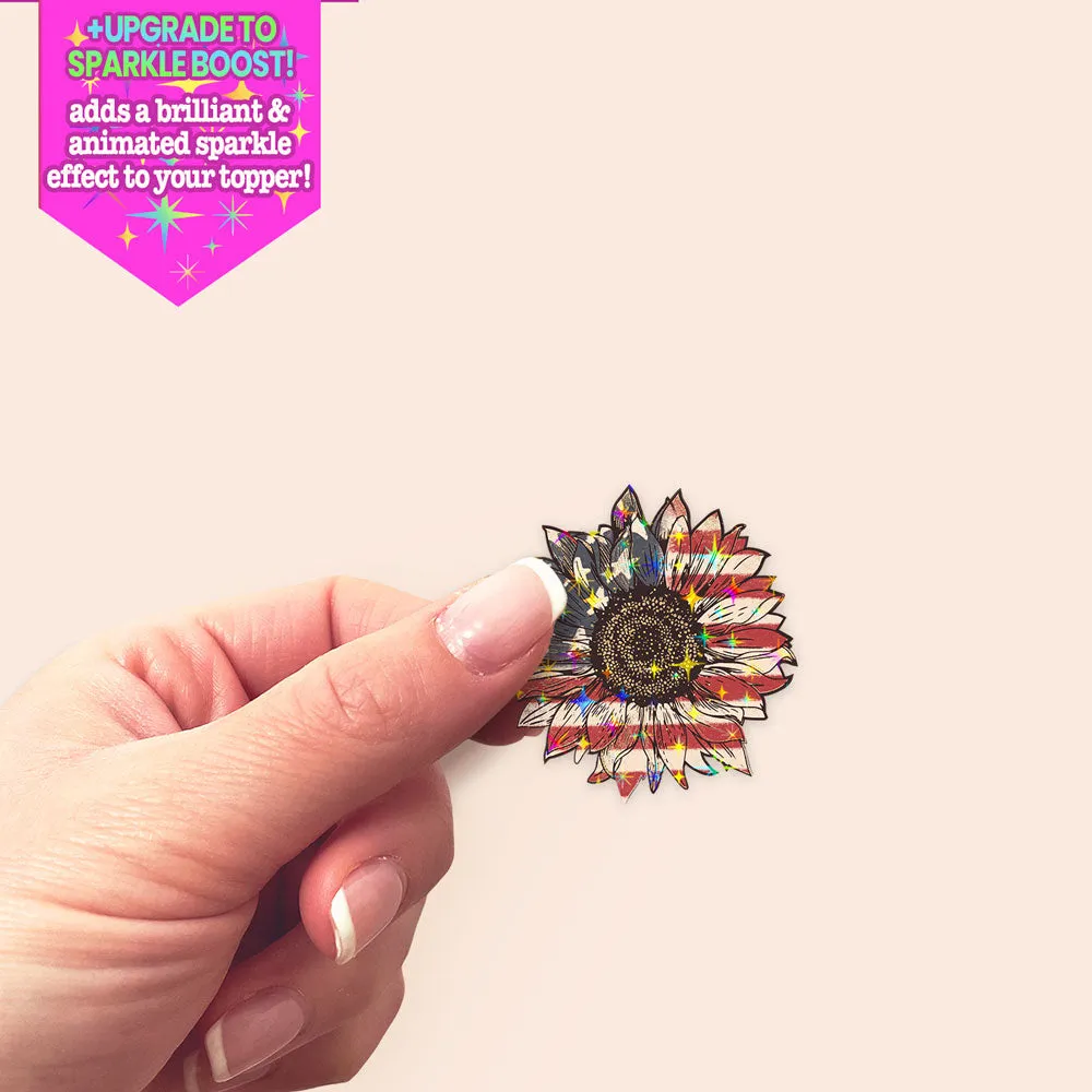 Patriotic Flower Sticker