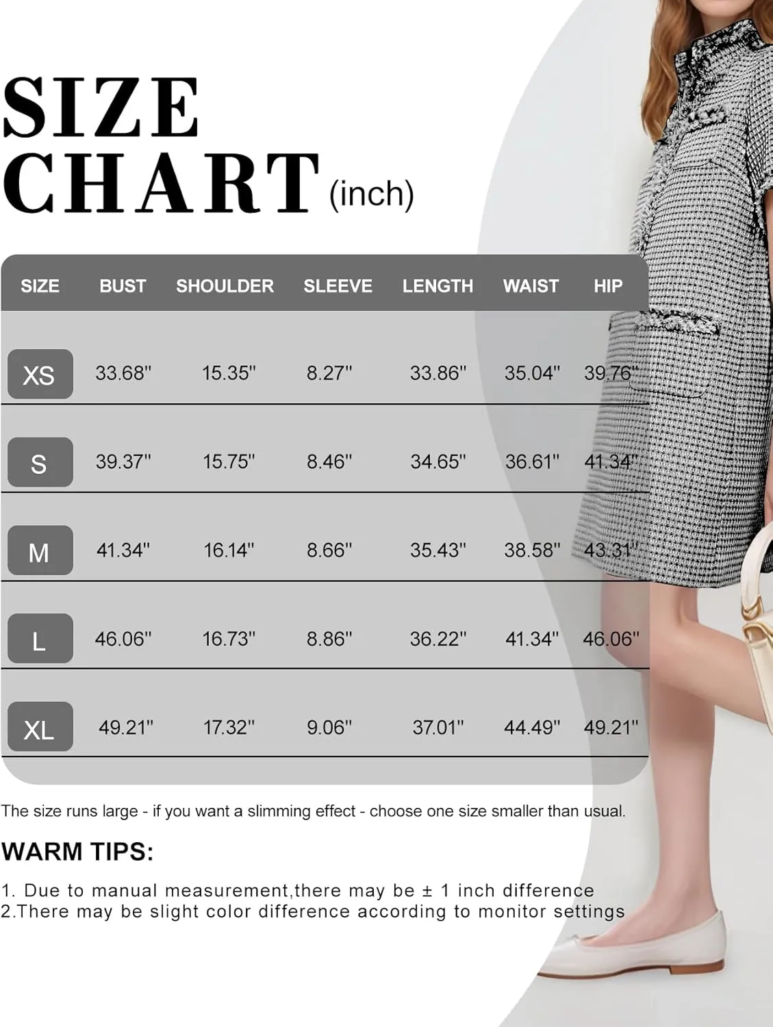 PEHMEA Women's Tweed Dress, Short Sleeve Straight Tube Mini Dress with Pockets for Business Party Work