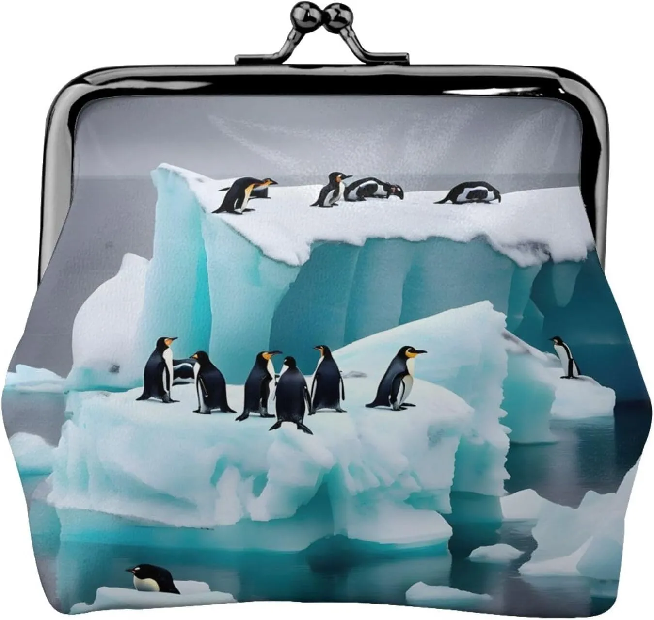 Penguins On The Iceberg print Coin Purse, Mini Change Purse for Women Small Coin Purse for Credit Card ID Key