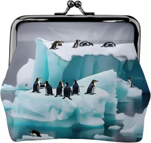 Penguins On The Iceberg print Coin Purse, Mini Change Purse for Women Small Coin Purse for Credit Card ID Key