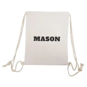 Personalised Linen Drawstring Bag
