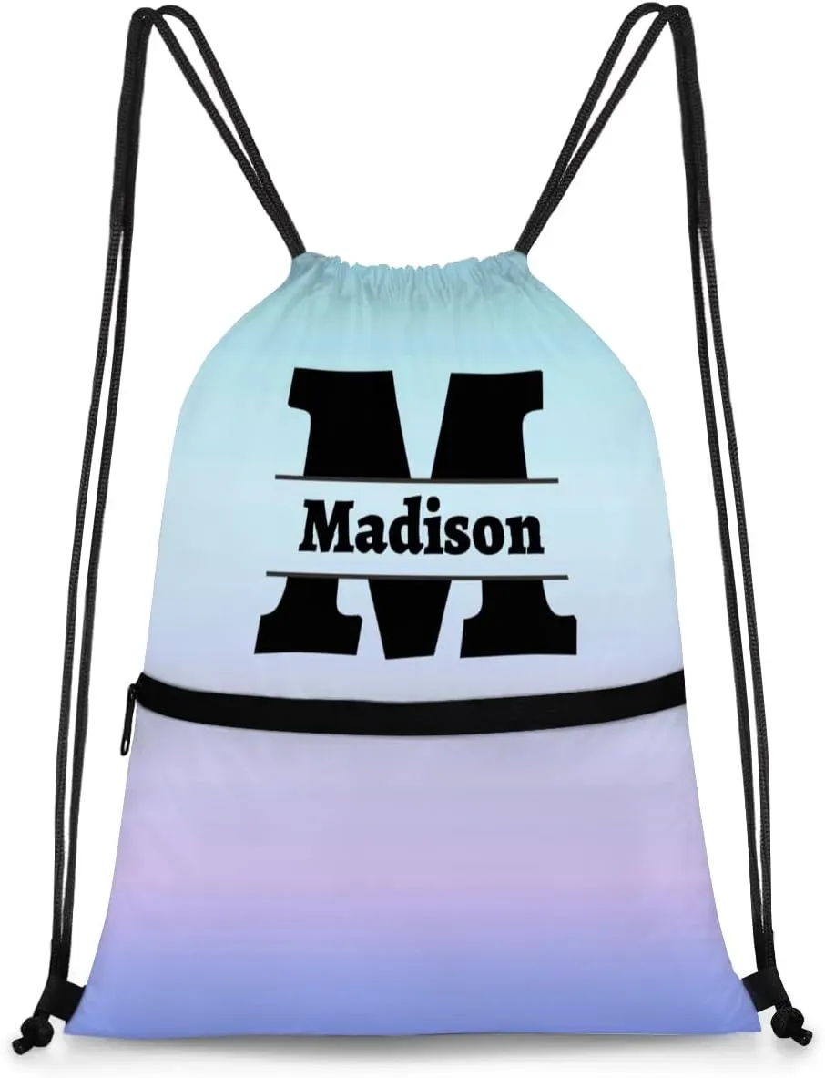 Personalized Drawstring Backpack With Your Name Logo Picture Custom Cheer bag Dance Sports Gym for Girls Waterproof Competition Bag