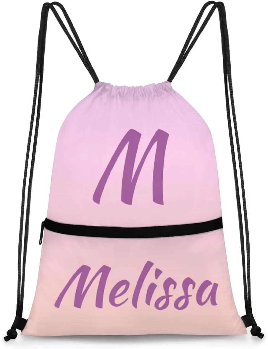 Personalized Drawstring Backpack With Your Name Logo Picture Custom Cheer bag Dance Sports Gym for Girls Waterproof Competition Bag